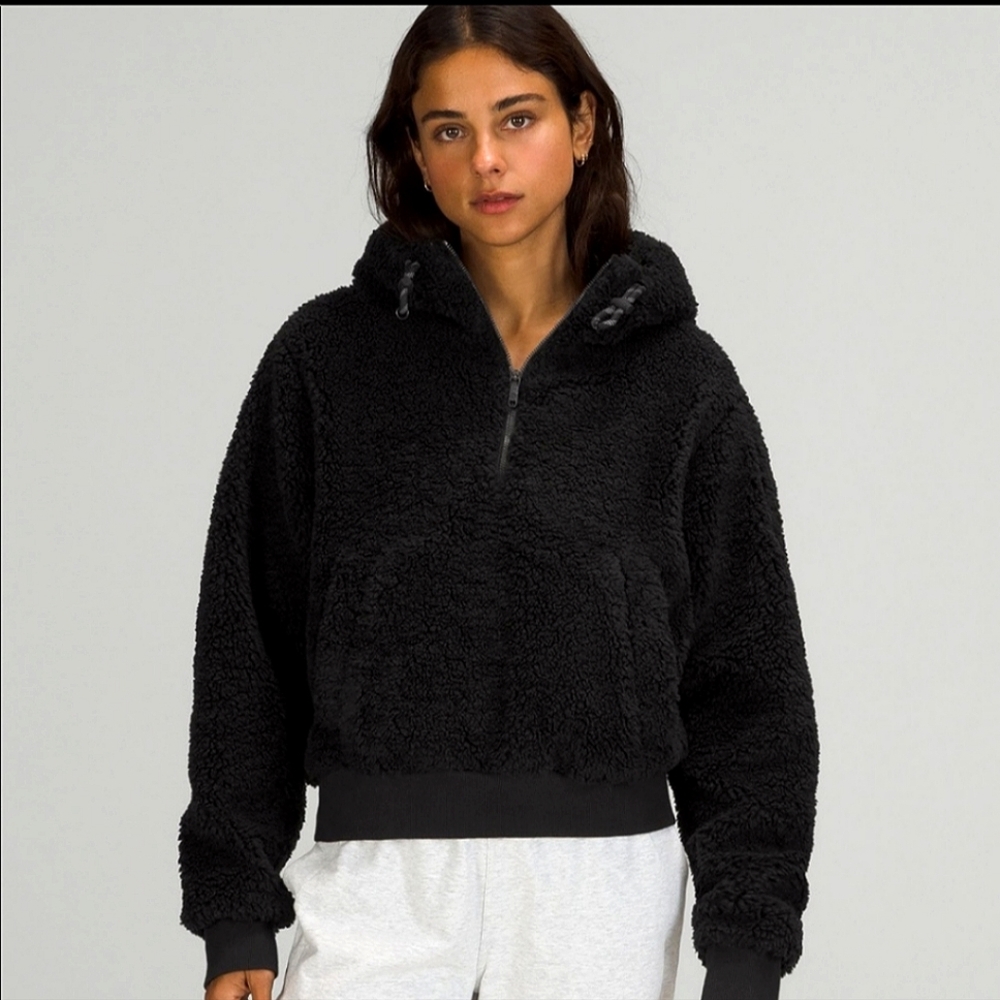 lululemon athletica Black Sherpa Half-Zip Hoodie